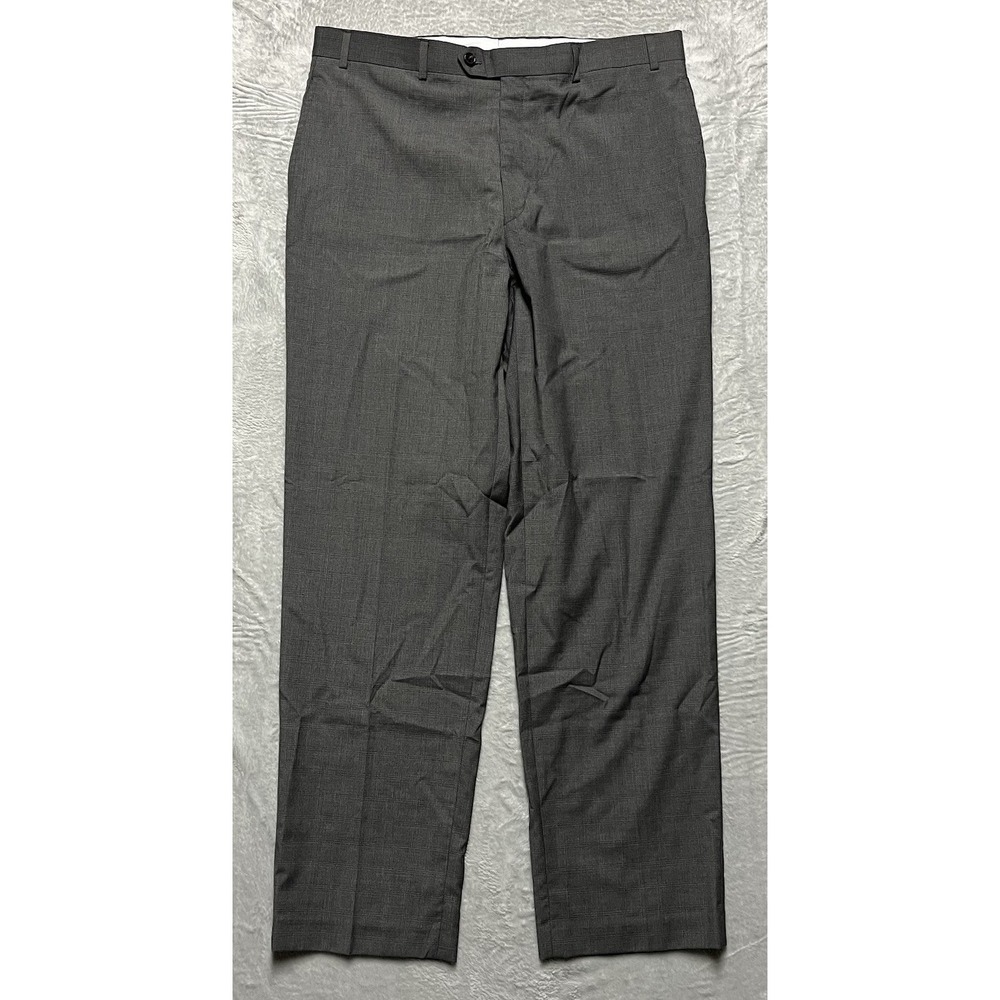 Ralph Ralph Lauren Dress Pants Mens 36x32 Gray Glen Plaid Stretch Slacks Trouser